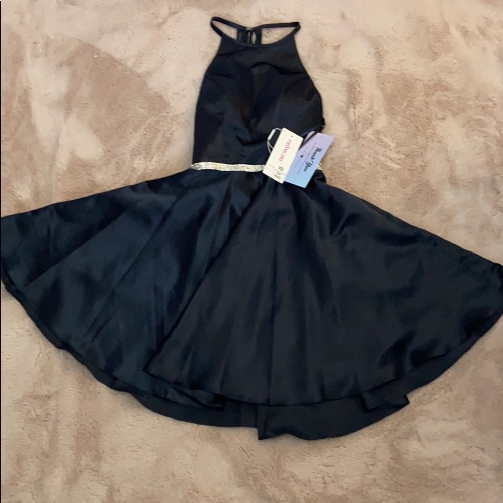 A navy formal dress